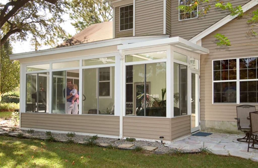 Sunroom, Studio Roof, Vista View  Walls, Upper Transoms, White, Outside View, Daytime